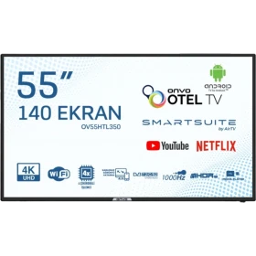 Onvo OV55HTL350 Ultra HD 4K LED televizyon, 55 inç siyah çerçeveli ekran
