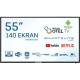 Onvo OV55HTL350 Ultra HD 4K LED televizyon, 55 inç siyah çerçeveli ekran