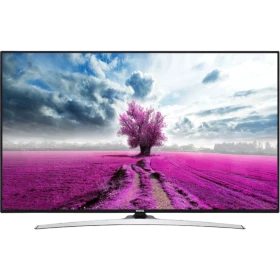 Vestel 49UD9700 Ultra HD 4K LED televizyon, mor çiçek tarlası manzarası gösteren ince ekranlı TV