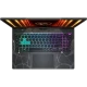 MSI Cyborg 15 B2RWFKG-208XTR FR62 siyah oyuncu laptop; RGB arka aydınlatmalı klavye ve ışıklı tasarım görülüyor