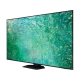 Samsung 85QN85C QLED Ultra HD 4K TV ekranında canlı yeşil görüntü, genel renk, şık tasarım
