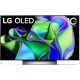 LG OLED48C34LA Ultra HD 4K OLED televizyon ekranında renkli soyut arayüz, genel renkli vitrin görünümü