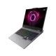 Lenovo LOQ 15AHP10 83JG006ATR FR68 gri oyuncu laptop, açık ekranda RGB aydınlatmalı klavye detayıyla