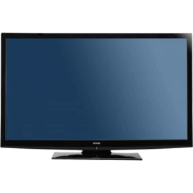 Vestel 42PF5045 Full HD LED televizyon, siyah çerçeveli ekran ve gümüş renkli ayak tasarımıyla önden görünüm