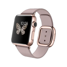 Apple Watch Edition 38 mm, 18 ayar roze altın kasa ve modern tokalı roze gri kayışlı akıllı saat