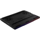 MSI Raider 16 Max HX B2WI-092TR siyah oyuncu laptop alt yüzeyi ve RGB şerit detayları.