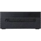 Asus Mini PC PN60-BR00I3 masaüstü bilgisayarın siyah renkli, havalandırma ızgaralı ön paneli