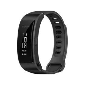 Huawei TalkBand B3 Lite siyah akıllı bileklik, dijital ekranı ve ayarlanabilir silikon kordonuyla