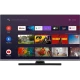 Vestel 43Q9700TT Ultra HD 4K QLED televizyonun Android TV uygulama menüsü açık, siyah ekranlı tasarım