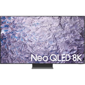 Samsung 75QN800C Ultra HD 8K QLED Televizyon, ekranda Neo QLED 8K yazısı ve canlı görüntüyle vitrin görünümü