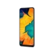 Siyah Samsung Galaxy A30 akıllı telefon, önden görünüm; ince çerçeveli ekran ve damla çentik tasarımı