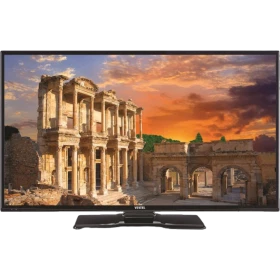 Vestel 40FA5050 Full HD LED TV, siyah çerçeveli ekranında tarihi kalıntı manzarası gösteriliyor