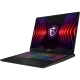 MSI Sword 17 HX B14VEKG-053XTR koyu gri oyuncu laptop, RGB klavyeli ve ejderha temalı ışıklı ekran.