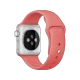 Apple Watch 38 mm gümüş rengi alüminyum kasa ve pembe spor kordonlu akıllı saat