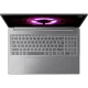 Lenovo LOQ 15ARP10E 83S0002YTR gri oyuncu laptop, açık ekranı ve tam boy klavyesiyle üstten görünüm