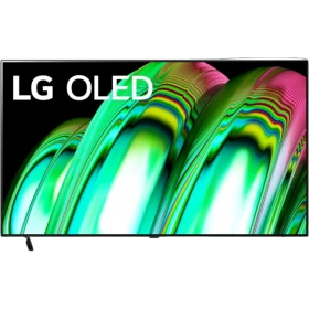 LG OLED48A26LA Ultra HD 4K OLED Televizyon; siyah çerçeveli, canlı renkli ekran tasarımı