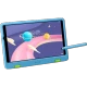 Huawei MatePad T8 Kids Edition çocuk tableti, açık mavi renk, gezegenli çocuk arayüzü ekranda ve kalemli kullanım