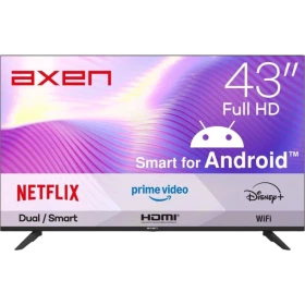 Axen AX43FMLN-A14S 43 inç Full HD LED televizyon, Android Smart TV ve siyah çerçeveyle