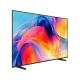Samsung 85M71H Ultra HD 4K TV, ince siyah çerçeveli ekranında renkli soyut görüntüyle üç çeyrek açıdan görünür.