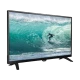 Sunny SN39HDAL04 HD Ready HD TV, siyah çerçeveli televizyon ve dalga üzerinde sörf yapan sporcu ekranı