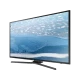 Samsung 43KU6079 Ultra HD 4K LED televizyon, genel siyah tasarımlı ekran üzerinde manzara görüntüsü