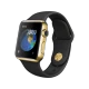 Apple Watch Edition 38 mm akıllı saat, 18 ayar sarı altın kasa ve siyah spor kordonuyla önden görünüm