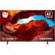 Grundig 75 GJU 8000 Ultra HD 4K LED televizyon, siyah çerçeveli ve Google TV ekranıyla önden görünüm