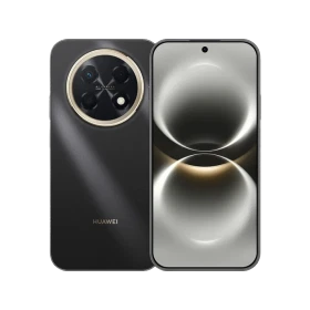 Siyah Huawei Nova 15 Max akıllı telefon, ön ekranı ve dairesel çoklu arka kamera tasarımıyla vitrin görünümü