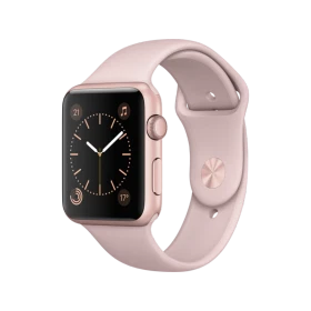 Apple Watch Series 1 42 mm pembe altın alüminyum kasa ve kum pembesi spor kordonlu akıllı saat