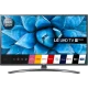 LG 65UN74006LB Ultra HD 4K LED televizyon, siyah çerçeveli ekranda mavi görsel ile vitrinde sunum