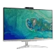 Acer Aspire C24-865 masaüstü bilgisayar, geniş ekranı, dahili kamerası ve gümüş renkli standıyla önden görünüm