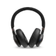 JBL Live 650BTNC siyah kablosuz kulaklık, yastıklı başlıkları ve ayarlanabilir kafa bandıyla önden görünüm