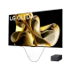 LG OLED83M39LA Ultra HD 4K OLED televizyon; siyah çerçeveli TV ekranında altın renkli soyut görüntü.