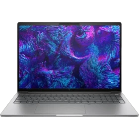 HP ZBook 8 G1i 16 B30HGES gri ultrabook laptop, açık klavye ve renkli ekran görünümü