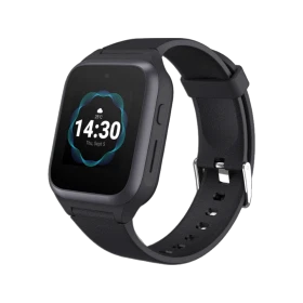 TCL Alcatel Movetime MT40S siyah akıllı çocuk saati, dijital ekranı ve ayarlanabilir kayışıyla