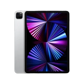 Apple iPad Pro gümüş renkli 11 inç, 5G tablet; arka kamera ve parlak ekran tasarımı önden görünüyor