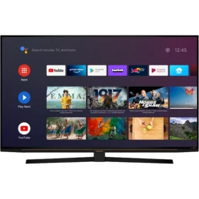 Beko Atlanta 55 GGU 8965 BE Ultra HD 4K siyah LED televizyon akıllı ekranıyla önden görünüm