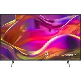 Arçelik A65 D 895 A Ultra HD 4K LED televizyon, renkli ekranı ve ayaklarıyla önden görünüm