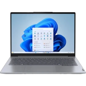 Lenovo ThinkBook 14 G7 ARP 21MV0096TR gri iş ve ofis laptopu, açık ekranlı önden görünüm