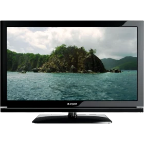 Arçelik A22 LB M320 Full HD LED televizyon, siyah çerçeveli ekran ve ayaklı tasarımıyla deniz manzarası gösteriyor