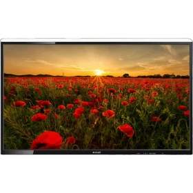 Arçelik A32K 680G HD Ready LED TV, siyah çerçeveli ekranında gün batımında gelincik tarlası görüntüsü