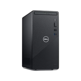 Dell Inspiron 3881 B40F82GTXN masaüstü bilgisayar, siyah kule kasası ve ön panel bağlantı noktalarıyla.