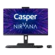 Casper Nirvana A5H.1070-DV00X-V masaüstü bilgisayar, monitör, klavye ve fareyle siyah tasarım