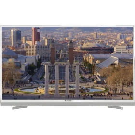 Arçelik A55 LW 9486 Ultra HD 4K LED televizyon, şehir manzarası gösteren ince çerçeveli ekran