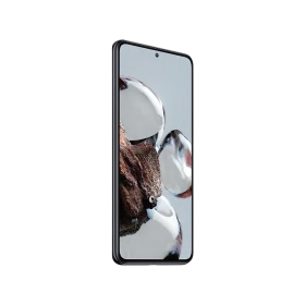 Xiaomi 12T siyah akıllı telefon, ince çerçeveli ekran ve ortalanmış ön kamera deliğiyle önden görünüm