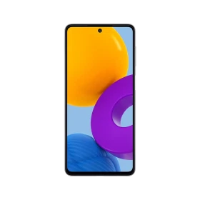 Samsung Galaxy A52s siyah akıllı telefonun önden görünümü, ekranı açık vitrin ürün çekimi