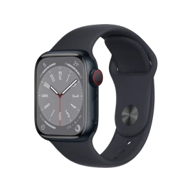 Apple Watch Series 8 Cellular 41 mm siyah alüminyum kasa ve spor kordonlu akıllı saat
