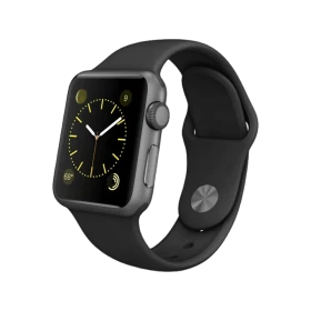 Apple Watch Sport 38 mm uzay grisi alüminyum kasa ve siyah spor kordonlu akıllı saat