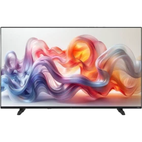 Vestel 50UG9750 Ultra HD 4K LED televizyon, siyah çerçeveli ekranda renkli dalga tasarımı