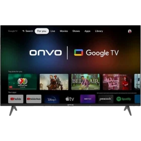 Onvo 65OVF9000UQ Ultra HD 4K LED televizyon, Google TV ekranı ve ince siyah çerçevesiyle